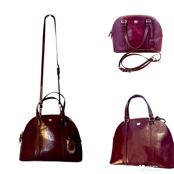 FLAWLESS Coach Peyton leather Cora domed satchel - Picture 1 of 14